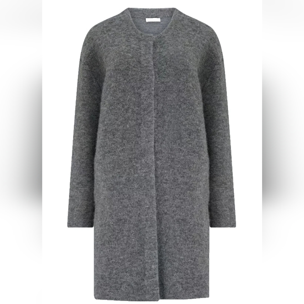 Vince Gray Open-Front Long Cardigan Sweater